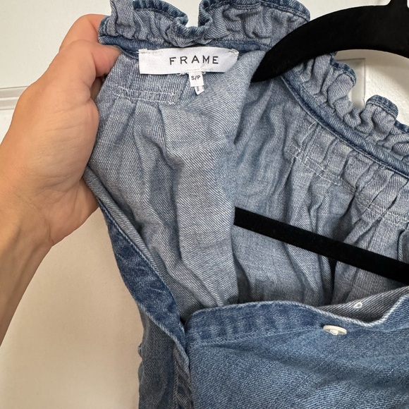 Frame Denim Ruffled Blue Top - Picture 3 of 4